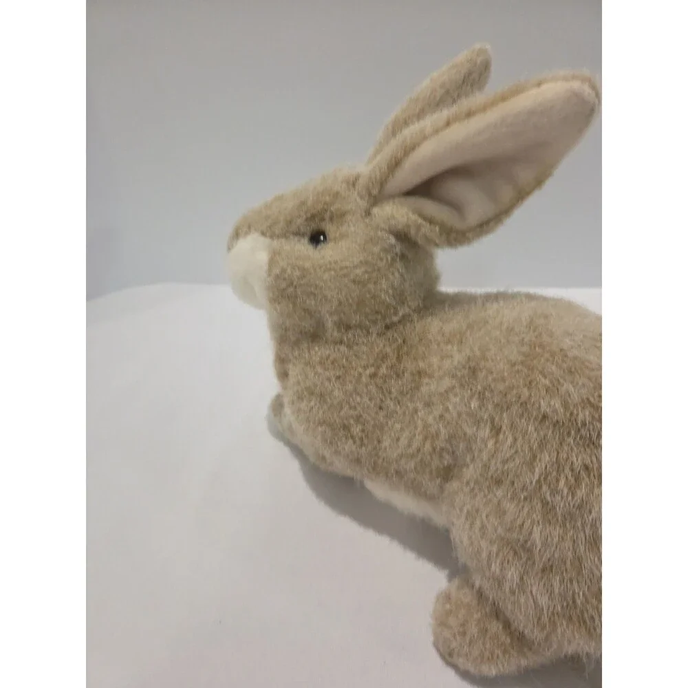 Vintage Chosun Tan Bunny Rabbit Plush Stuffed Animal Realistic Laying Rare HTF